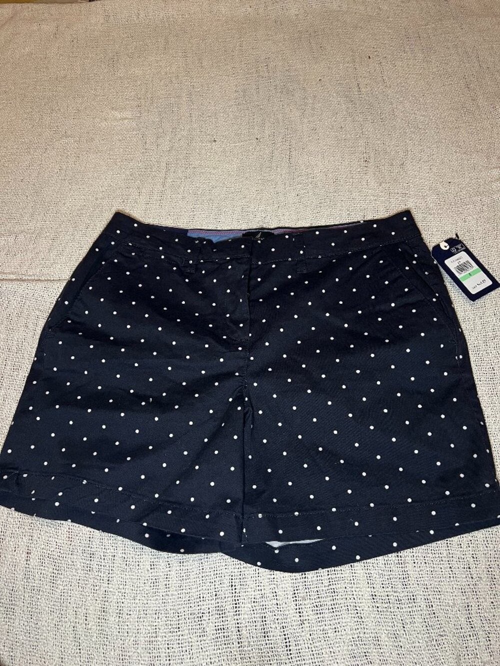 Nautica Women’s Riviera Polka Dot Shorts Size 8 Navy Blue NWT